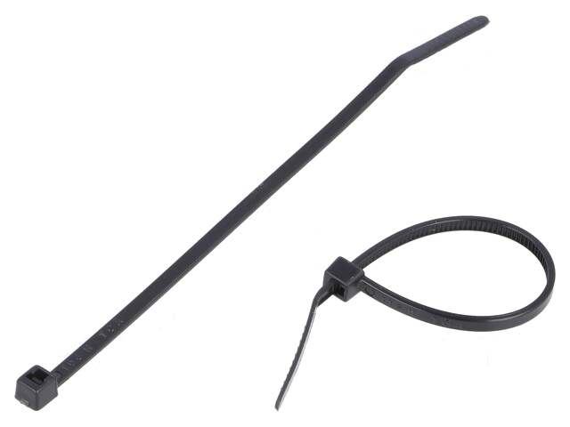 Kabelbinder; L: 100mm; W: 2,5mm; polyamide; 80N; zwart; Ømax: 22mm Kabelbinder; L: 100mm; W: 2,5mm; polyamide; 80N; zwart; Ømax: 22mm